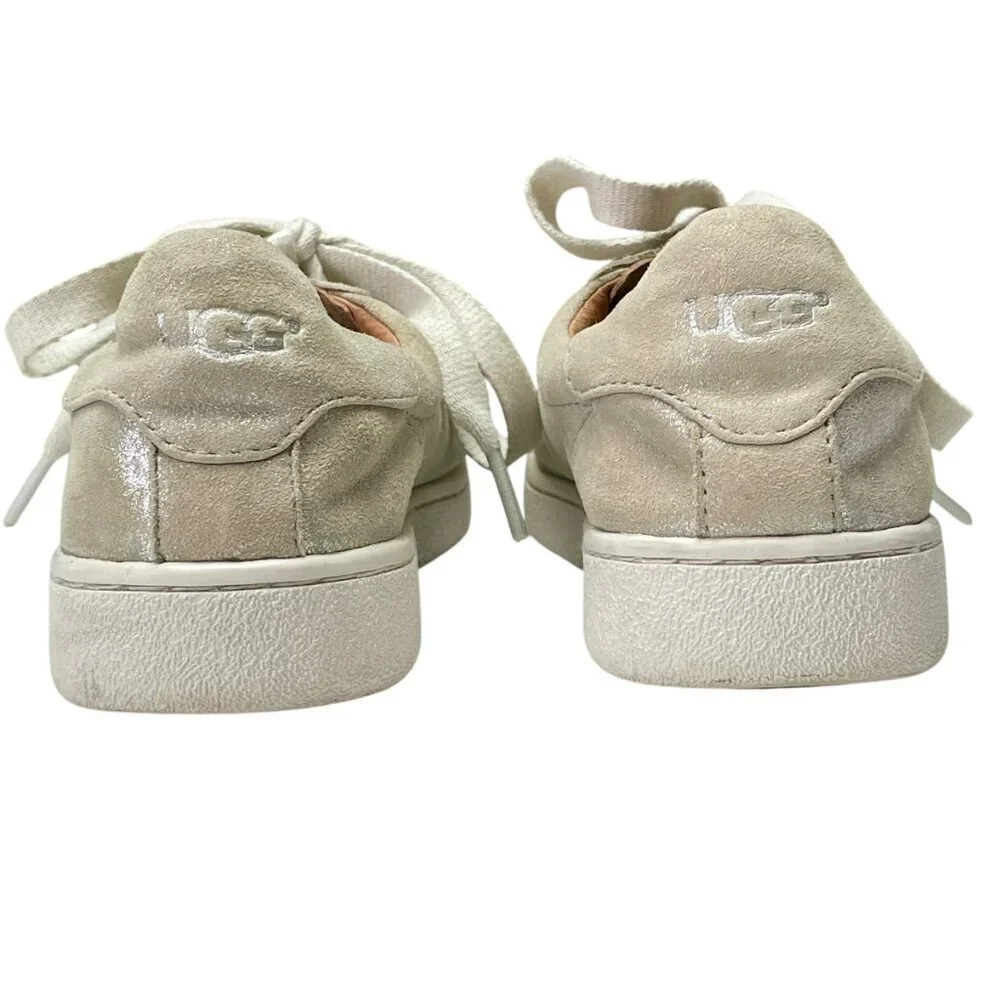 UGG Milo Stardust Silver Suede Metallic Sneakers Women’s 7